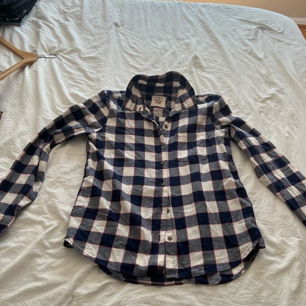 Kids Checkered Shirt - Blue and White